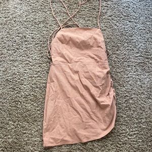 Tan adjustable mini dress